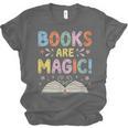 Books Are Magic Whimsical Retro Bookworm Unisex Jersey T-Shirt
