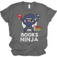 Books Ninja Read Reading Librarian Book Toddler Boys Kids Unisex Jersey T-Shirt