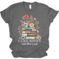 I Like Books More Than People Reading Reader Bookworm Saying Unisex Jersey T-Shirt