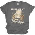 Books Are My Therapy Cozy Reading Chair Artwork Unisex Jersey T-Shirt Books Are My Therapy Cozy Reading Chair Artwork Unisex Jersey T-Shirt