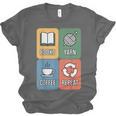 Books Yarn Coffee Repeat Crocheting Unisex Jersey T-Shirt