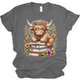 Bookworm Cute Highland Cow Reading Book Unisex Jersey T-Shirt