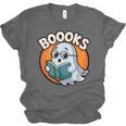 BOOOKS Cute Ghost Reading Books Halloween Unisex Jersey T-Shirt BOOOKS Cute Ghost Reading Books Halloween Unisex Jersey T-Shirt