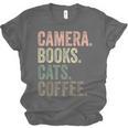 Camera Books Cats And Coffee Lover Photography Men Women Unisex Jersey T-Shirt Camera Books Cats And Coffee Lover Photography Men Women Unisex Jersey T-Shirt