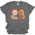 Capybara Axolotl Kawaii Kids Anime Book Lover Reading Unisex Jersey T-Shirt