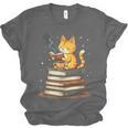 Cat Reading Books Unisex Jersey T-Shirt