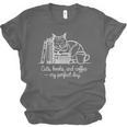 Cats Books And Coffee – My Perfect Day Cat Lover Unisex Jersey T-Shirt