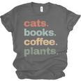 Cats Books Coffee Plants Gardening Mama Mom Mothers Unisex Jersey T-Shirt