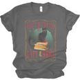 Cats And Books Lover Reading Literary Feline Humor Unisex Jersey T-Shirt