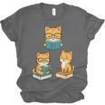 Cats Reading Book Lover Reading Bookworm Reader Unisex Jersey T-Shirt
