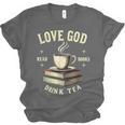 Christian Bookworm Love God Read Books Drink Tea Unisex Jersey T-Shirt
