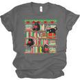 Christmas Cat Santa Bookshelves Book Lover Reader Unisex Jersey T-Shirt