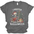 Christmas Outfit I Prefer Halloween Book Reading Skeleton Unisex Jersey T-Shirt