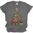 Christmas Tree Bookshelf Book Lover Library Unisex Jersey T-Shirt
