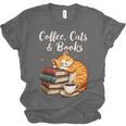 Coffee Cats & Books Lover For Women & Girls Coffee Unisex Jersey T-Shirt Coffee Cats & Books Lover For Women & Girls Coffee Unisex Jersey T-Shirt