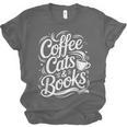 Coffee Cats & Books Reading Book Lover Reader Unisex Jersey T-Shirt