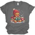 Cozy Gingerbread Christmas Reading Book Xmas Snowflakes Fall Unisex Jersey T-Shirt