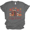 Cozy Season Autumn Leaves Books Pumpkins Fall Halloween Unisex Jersey T-Shirt