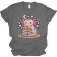 Cute Axolotl Reading Books Cozy Night Aesthetic Unisex Jersey T-Shirt
