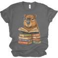 Cute Capybara Reading Books Animal Capybara Bookworms Unisex Jersey T-Shirt
