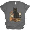 Cute Cat Book Flowers Unisex Jersey T-Shirt Cute Cat Book Flowers Unisex Jersey T-Shirt