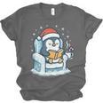 Cute Christmas Penguin Reading Book Cozy Winter Holiday Art Unisex Jersey T-Shirt