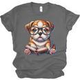 Cute Dog Puppy English Bulldog Reading Book Unisex Jersey T-Shirt Cute Dog Puppy English Bulldog Reading Book Unisex Jersey T-Shirt