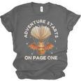 Cute Dragon Book Hot Air Balloon Adventure Fantasy Reading Unisex Jersey T-Shirt