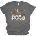 Cute Ghost Drinking Coffee Halloween Fall Ghost Book Reading Unisex Jersey T-Shirt