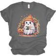 Cute Ghost Drinking Coffee Halloween Reading Book Retro Unisex Jersey T-Shirt Cute Ghost Drinking Coffee Halloween Reading Book Retro Unisex Jersey T-Shirt