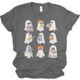 Cute Ghost Reading Books Teacher Halloween Reading Men Women Kids Unisex Jersey T-Shirt