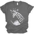 Cute Giraffe Wear Glasses Reading Book Librarian Bookworm Unisex Jersey T-Shirt