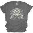 Cute Owl Reading Book Graphic Art Unisex Jersey T-Shirt