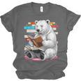 Cute Polar Bear Is Reading a Book Reading Polar Bear Unisex Jersey T-Shirt