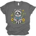 Cute Raccoon Reading Book Flowers Unisex Jersey T-Shirt