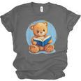 Cute Teddy Bear Reading Book Fun Unisex Jersey T-Shirt
