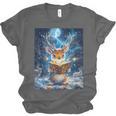 Deer Reads Book Women Girls Reindeer Unisex Jersey T-Shirt