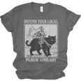 Defend Your Local Library Knight Cat Rider Book Lover Unisex Jersey T-Shirt Defend Your Local Library Knight Cat Rider Book Lover Unisex Jersey T-Shirt