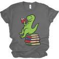 Dino Reading Read Reading Librarian Book Men Boys Kids Unisex Jersey T-Shirt
