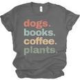 Dogs Books Coffee Plant Lover Gardening Cute Mom Life Unisex Jersey T-Shirt