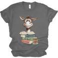Donkey Reading Book Read Books Be Kind Stay Weird Librarian Unisex Jersey T-Shirt