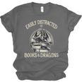 Easily Distracted By Books And Dragons Book Dragon Lover Unisex Jersey T-Shirt Easily Distracted By Books And Dragons Book Dragon Lover Unisex Jersey T-Shirt