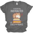 Easily Distracted By Cats And Books Reading Lover Bookish Unisex Jersey T-Shirt Easily Distracted By Cats And Books Reading Lover Bookish Unisex Jersey T-Shirt
