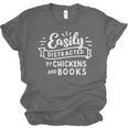 Easily Distracted By Chickens And Books Farm Unisex Jersey T-Shirt