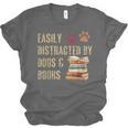 Easily Distracted By Dogs And Books Pets Books Lovers Unisex Jersey T-Shirt Easily Distracted By Dogs And Books Pets Books Lovers Unisex Jersey T-Shirt