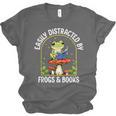 Easily Distracted By Frogs And Books Unisex Jersey T-Shirt Easily Distracted By Frogs And Books Unisex Jersey T-Shirt