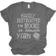 Easily Distracted By Knitting Books And Yarn Quote Reader Unisex Jersey T-Shirt Easily Distracted By Knitting Books And Yarn Quote Reader Unisex Jersey T-Shirt