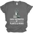 Easily Distracted By Plants & Books Plant Book Lover Unisex Jersey T-Shirt