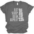 Eat Sleep Read Repeat Reading Book Librarian Men Women Kids Unisex Jersey T-Shirt