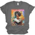 Educated Afro Girl Reading Book Lover History Month Unisex Jersey T-Shirt